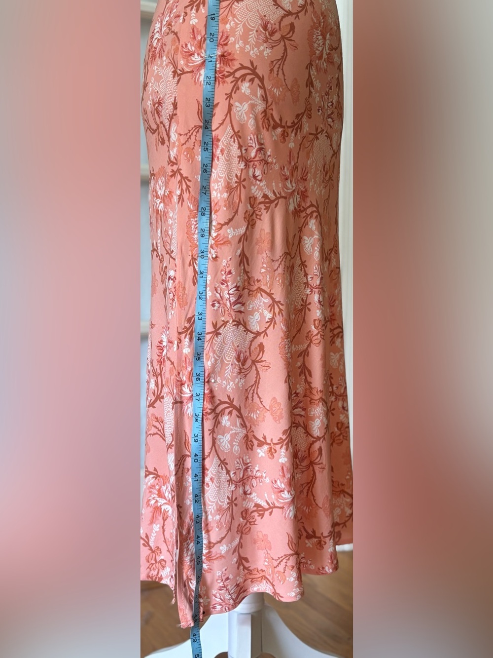 Hello Molly NWT Peach Floral Tie Front Puff Sleeve Midi Dress US 4 - Picture 14 of 14